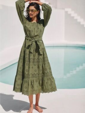 roller rabbit green dress Corded Medallion Mira Dress